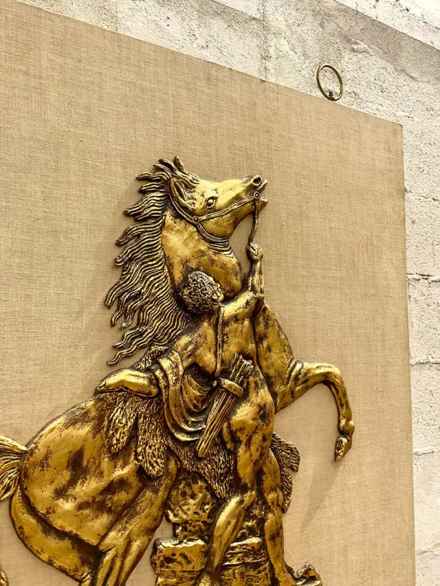 Vintage Grand Tour Gladiator and Horse Fiberglass Relief — additional photo 3