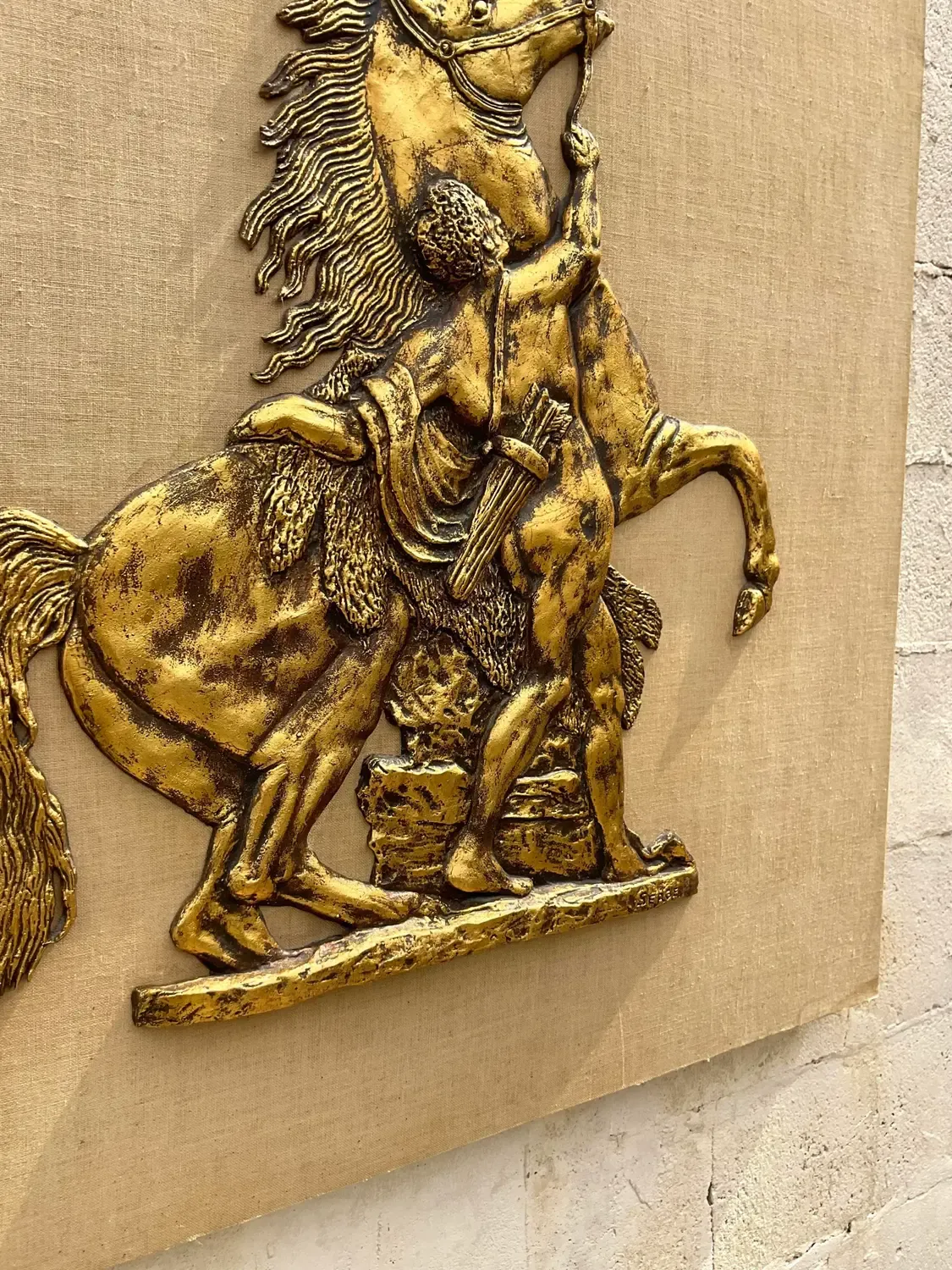 Vintage Grand Tour Gladiator and Horse Fiberglass Relief — additional photo 5