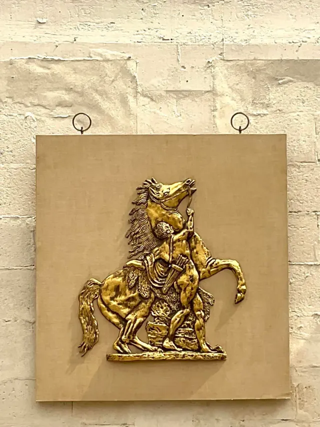 Vintage Grand Tour Gladiator and Horse Fiberglass Relief — additional photo 6