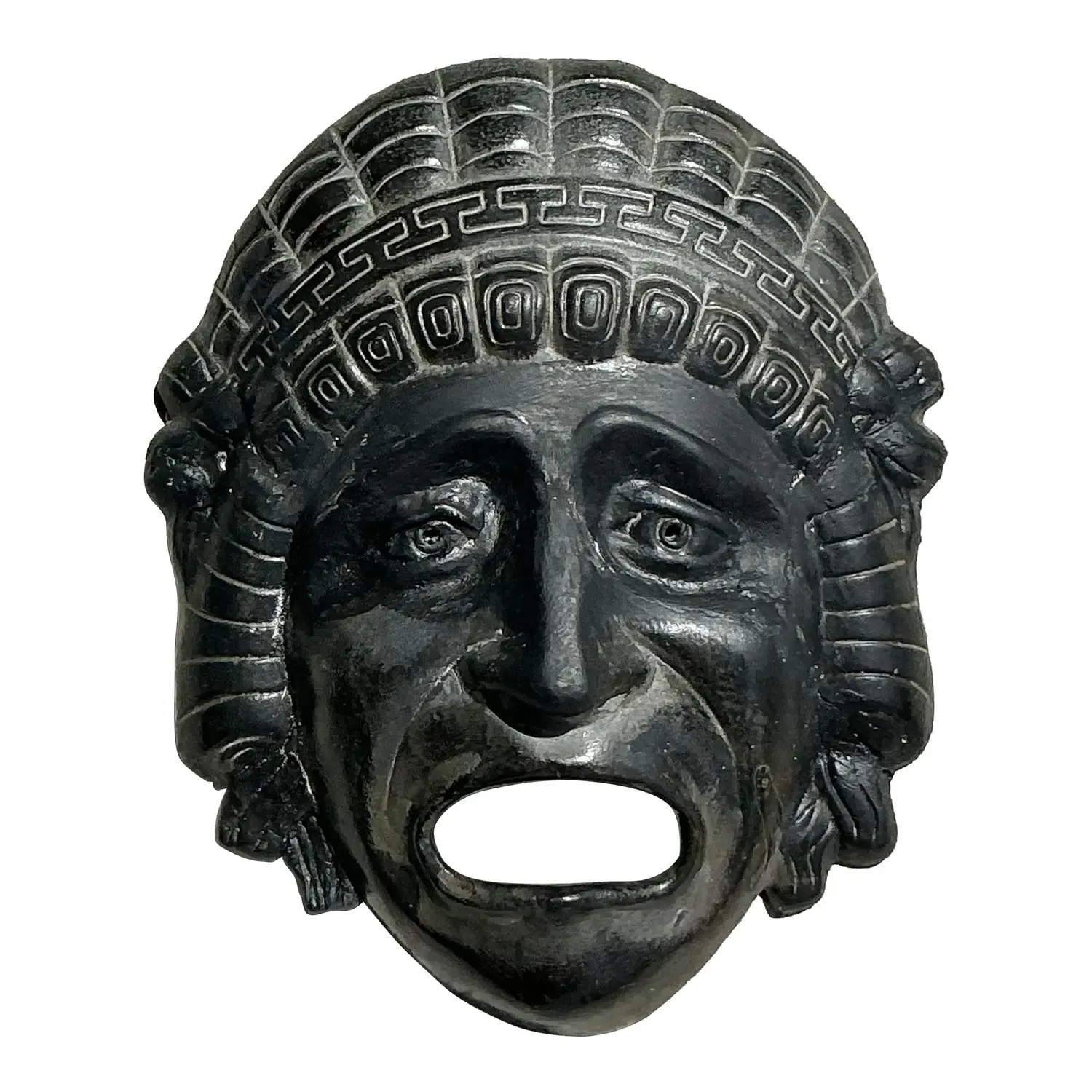 Vintage Greek Key TerraCotta Face Plaque — additional photo 1