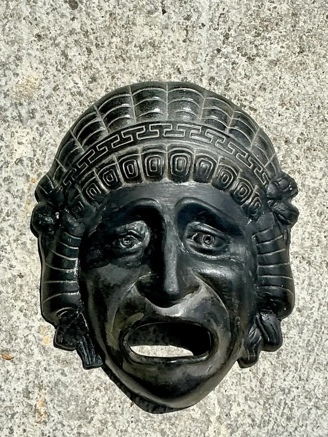 Vintage Greek Key TerraCotta Face Plaque — additional photo 3