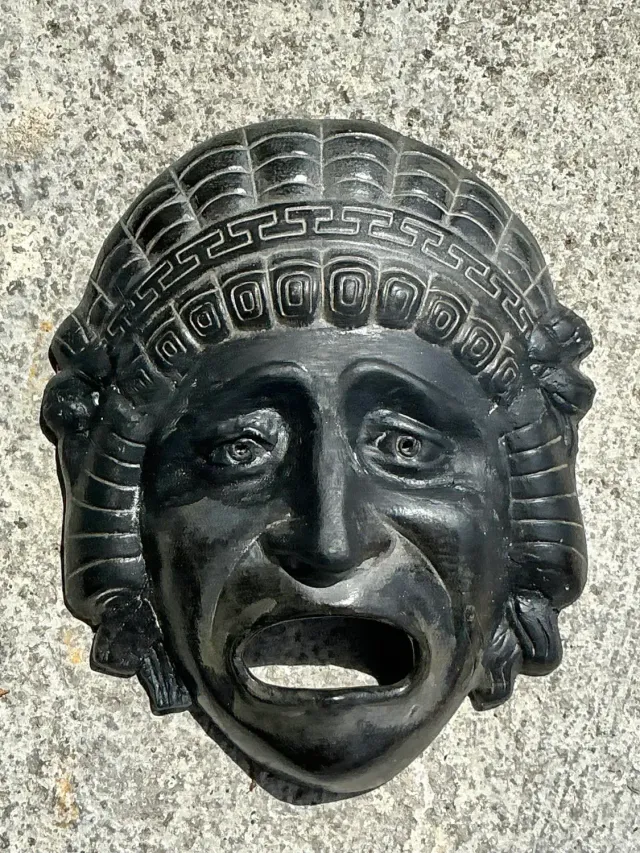 Vintage Greek Key TerraCotta Face Plaque — additional photo 5