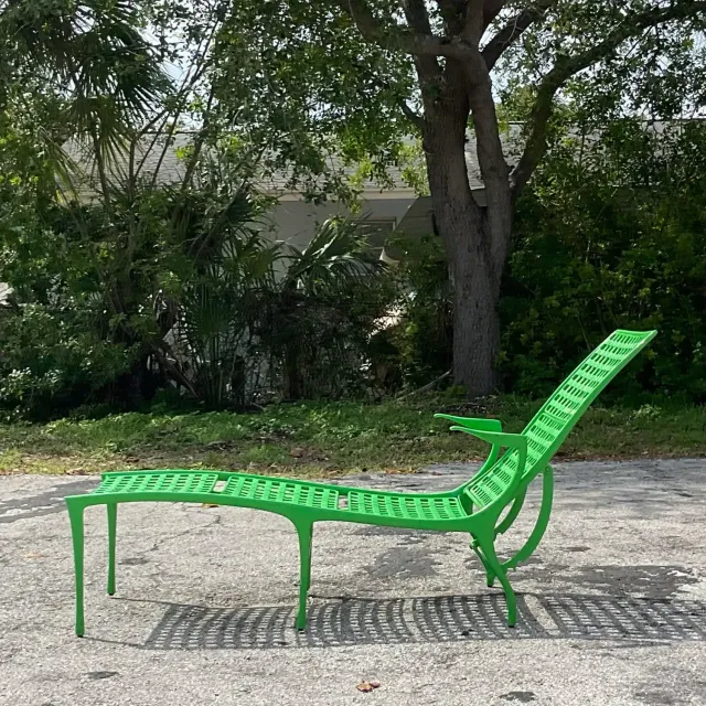 Vintage Green Dan Johnson Chaise Lounge for Brown Jordan — additional photo 8