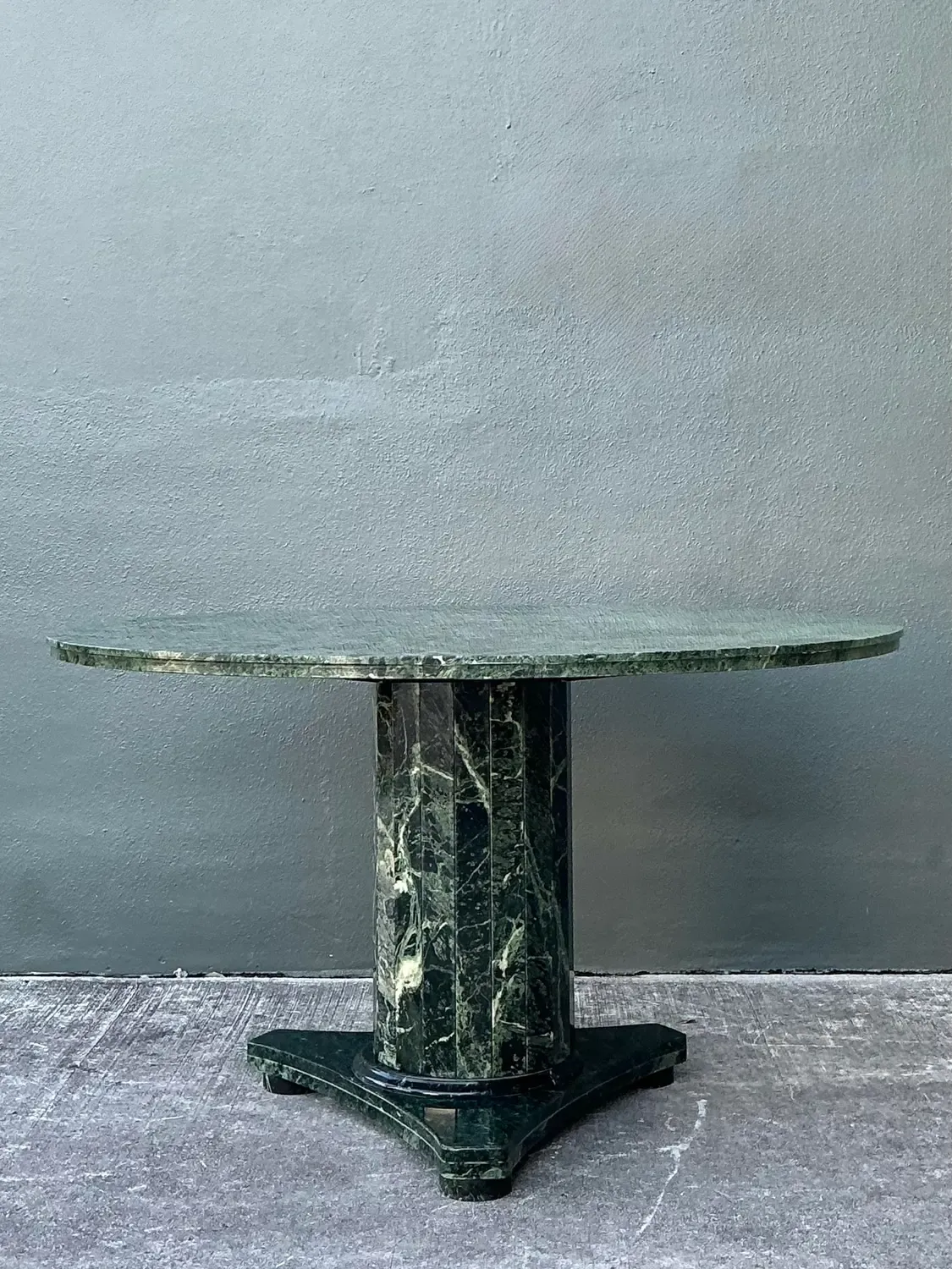 Vintage Green Marble Pedestal Table — additional photo 2
