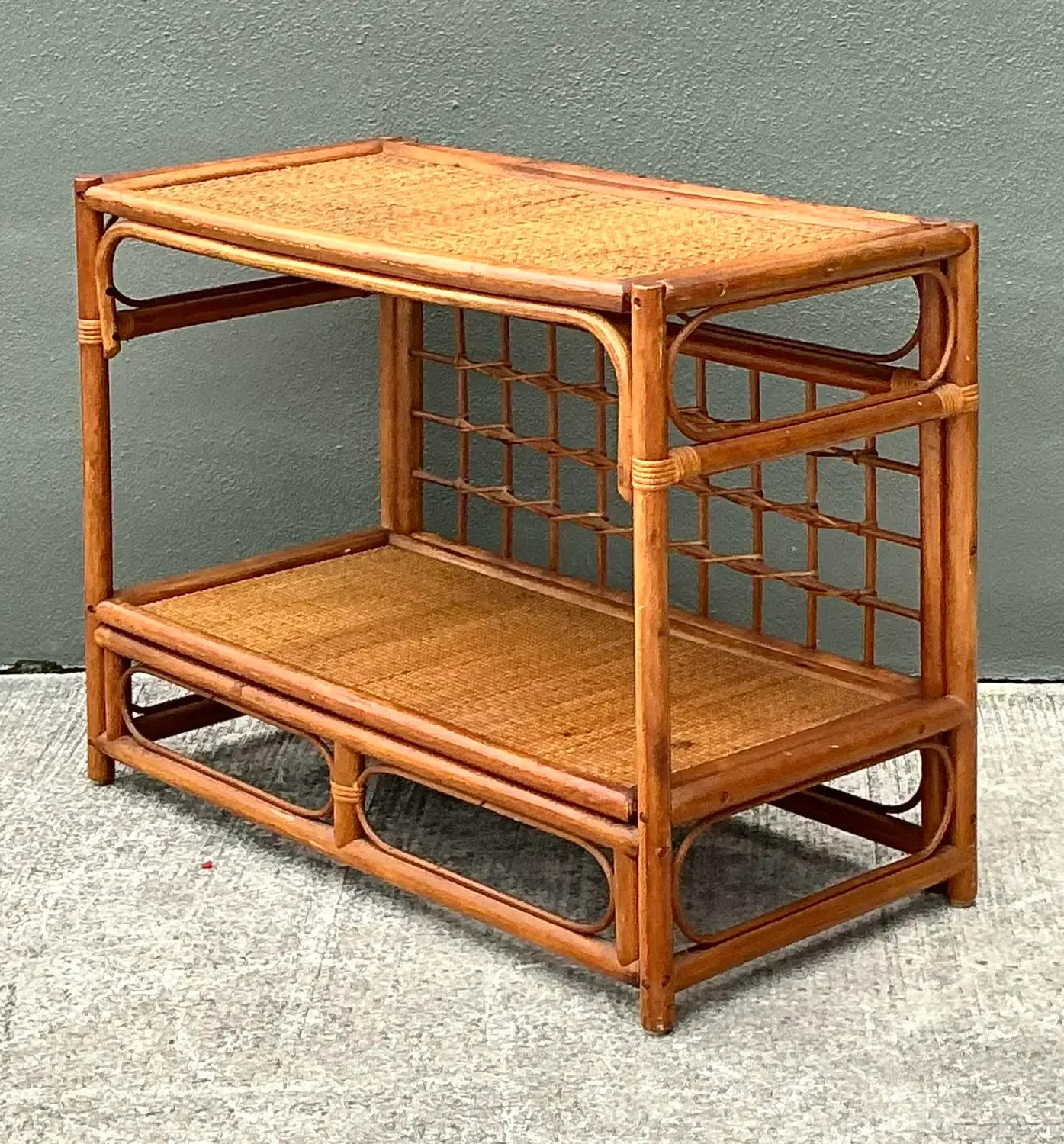 Vintage Grid Rattan Sideboard — additional photo 2