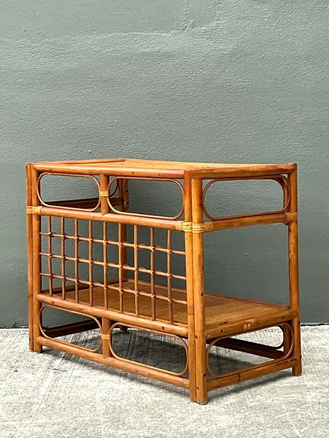 Vintage Grid Rattan Sideboard — additional photo 2