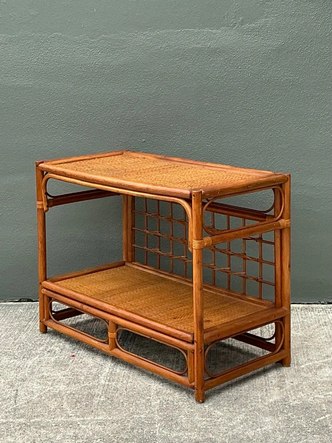 Vintage Grid Rattan Sideboard — additional photo 4