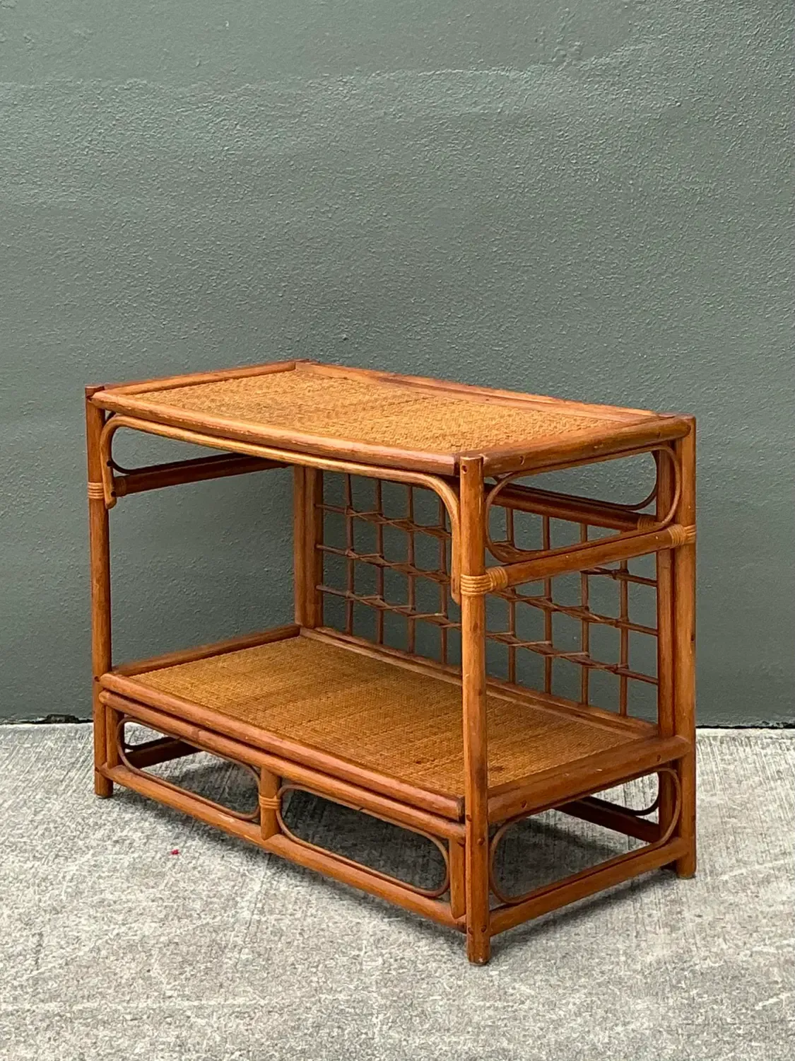 Vintage Grid Rattan Sideboard — additional photo 5