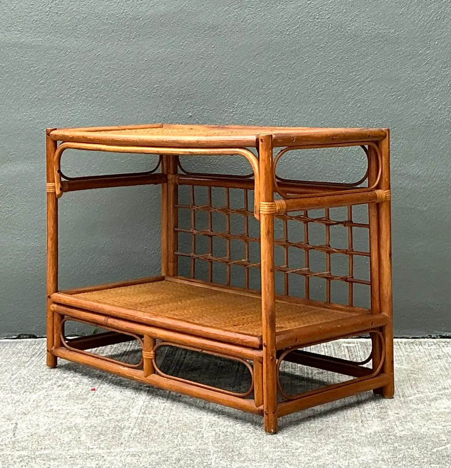 Vintage Grid Rattan Sideboard — additional photo 6
