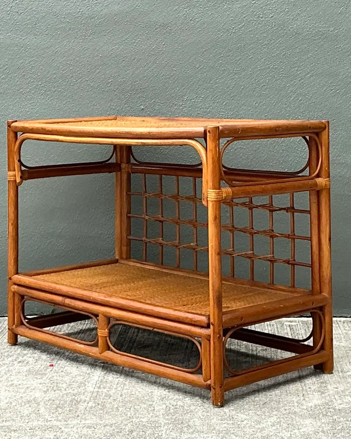 Vintage Grid Rattan Sideboard — additional photo 5