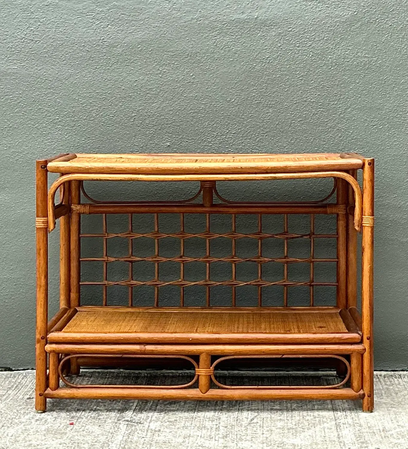Vintage Grid Rattan Sideboard — additional photo 7