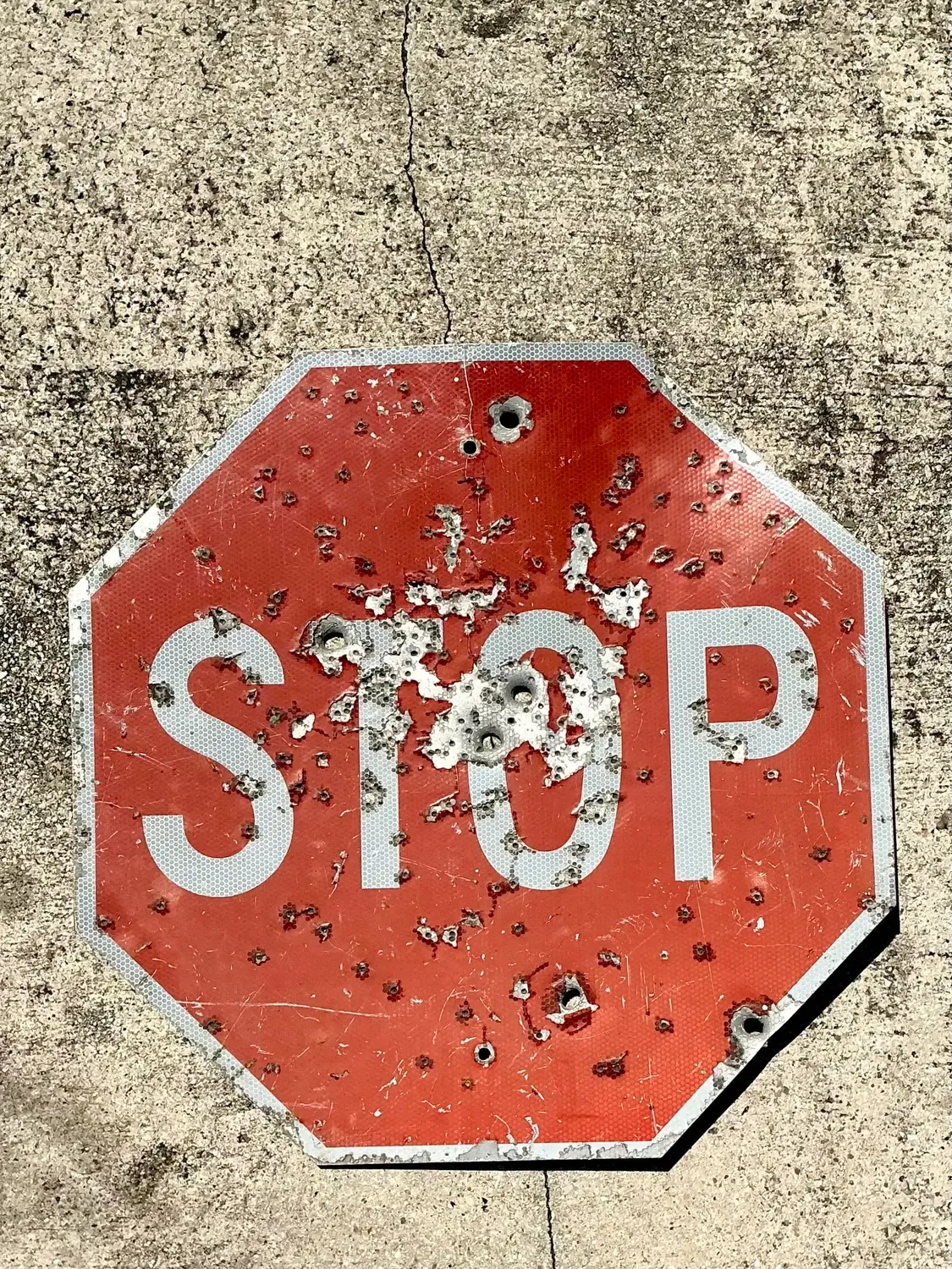 Vintage Gunshot Stop Sign — additional photo 2