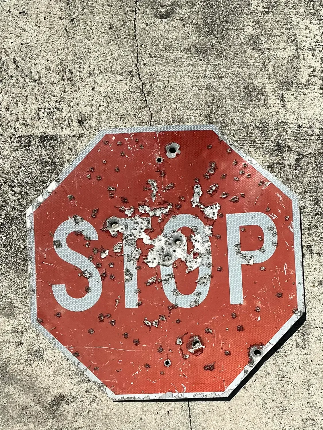 Vintage Gunshot Stop Sign — additional photo 3