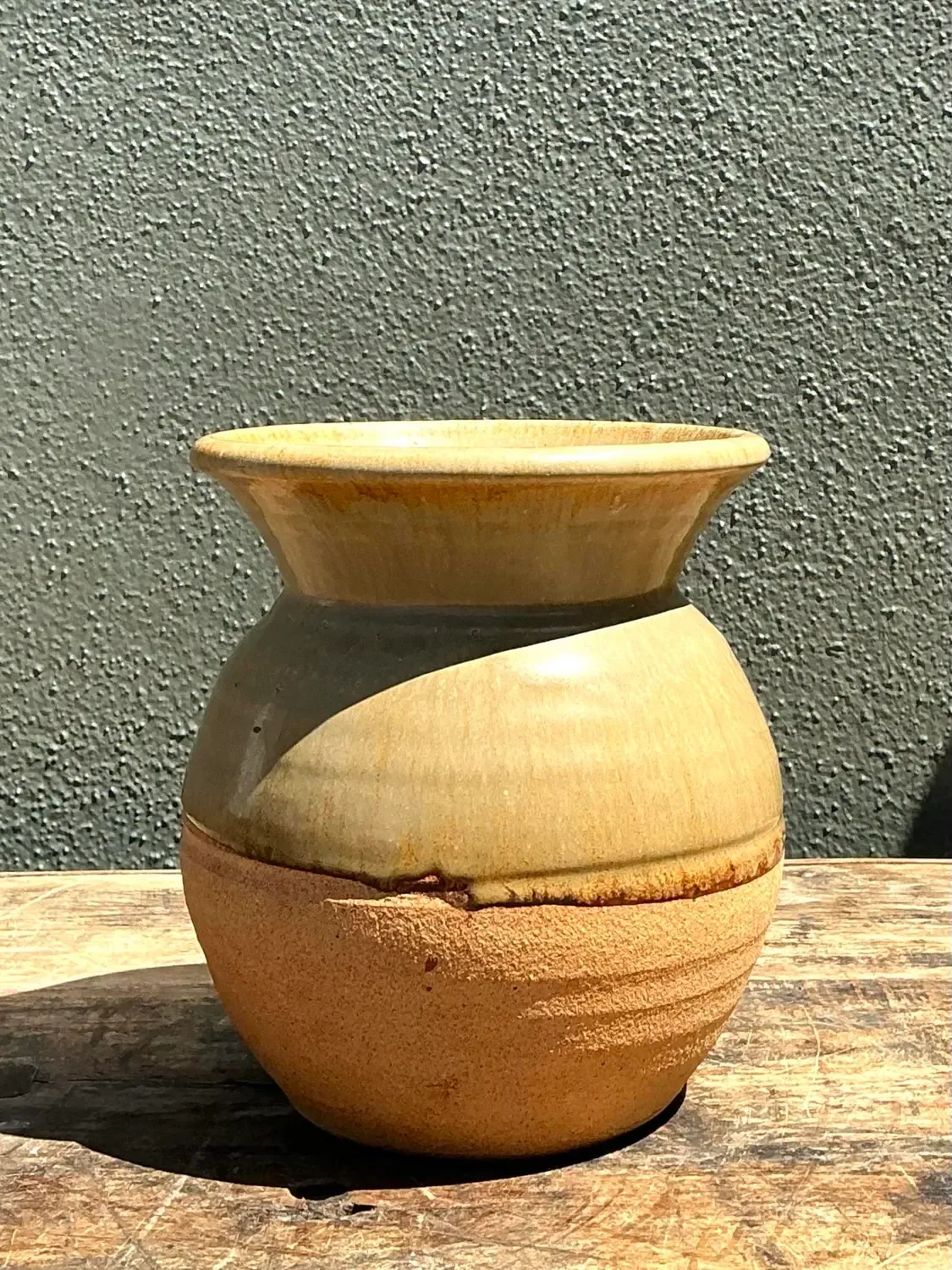 Vintage Half Glaze Pottery Vase — additional photo 4