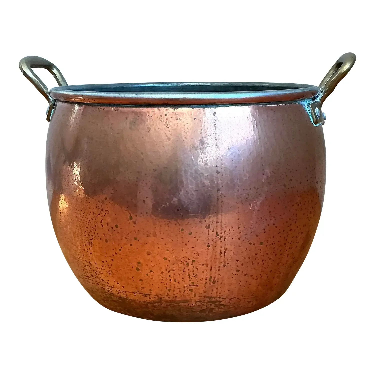 Vintage Hammered Copper and Brass Planter — additional photo 1
