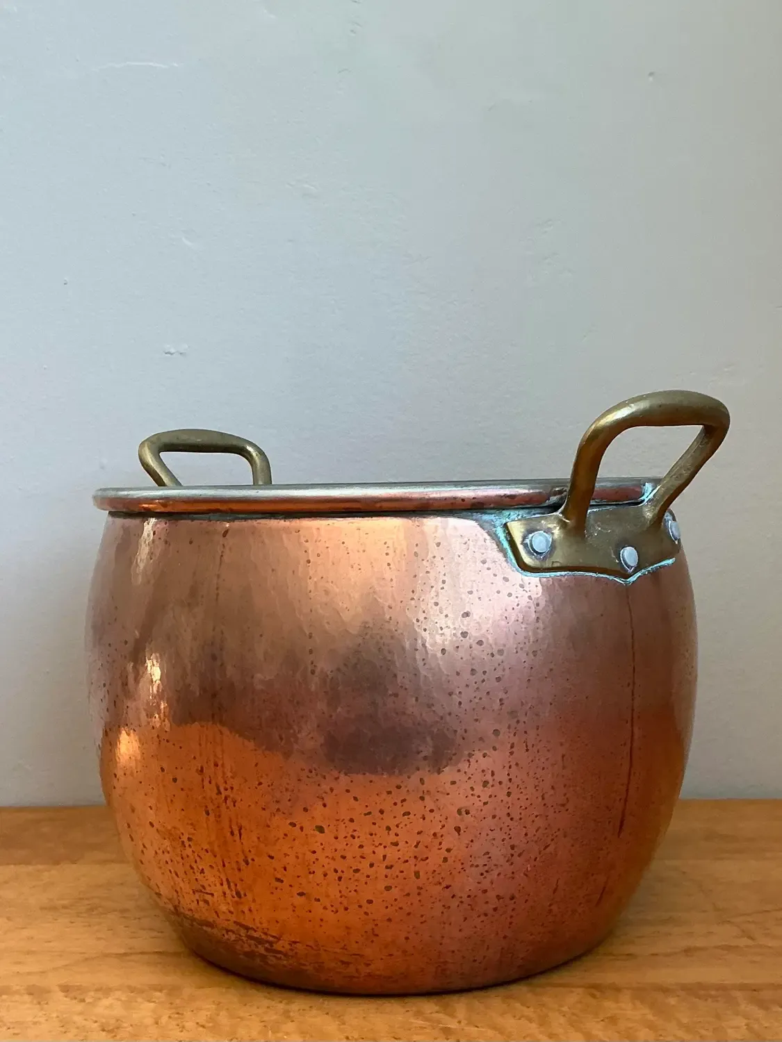 Vintage Hammered Copper and Brass Planter — additional photo 2