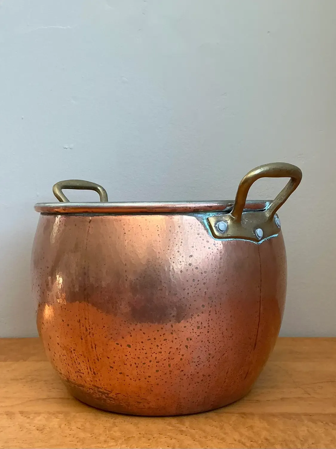 Vintage Hammered Copper and Brass Planter — additional photo 3