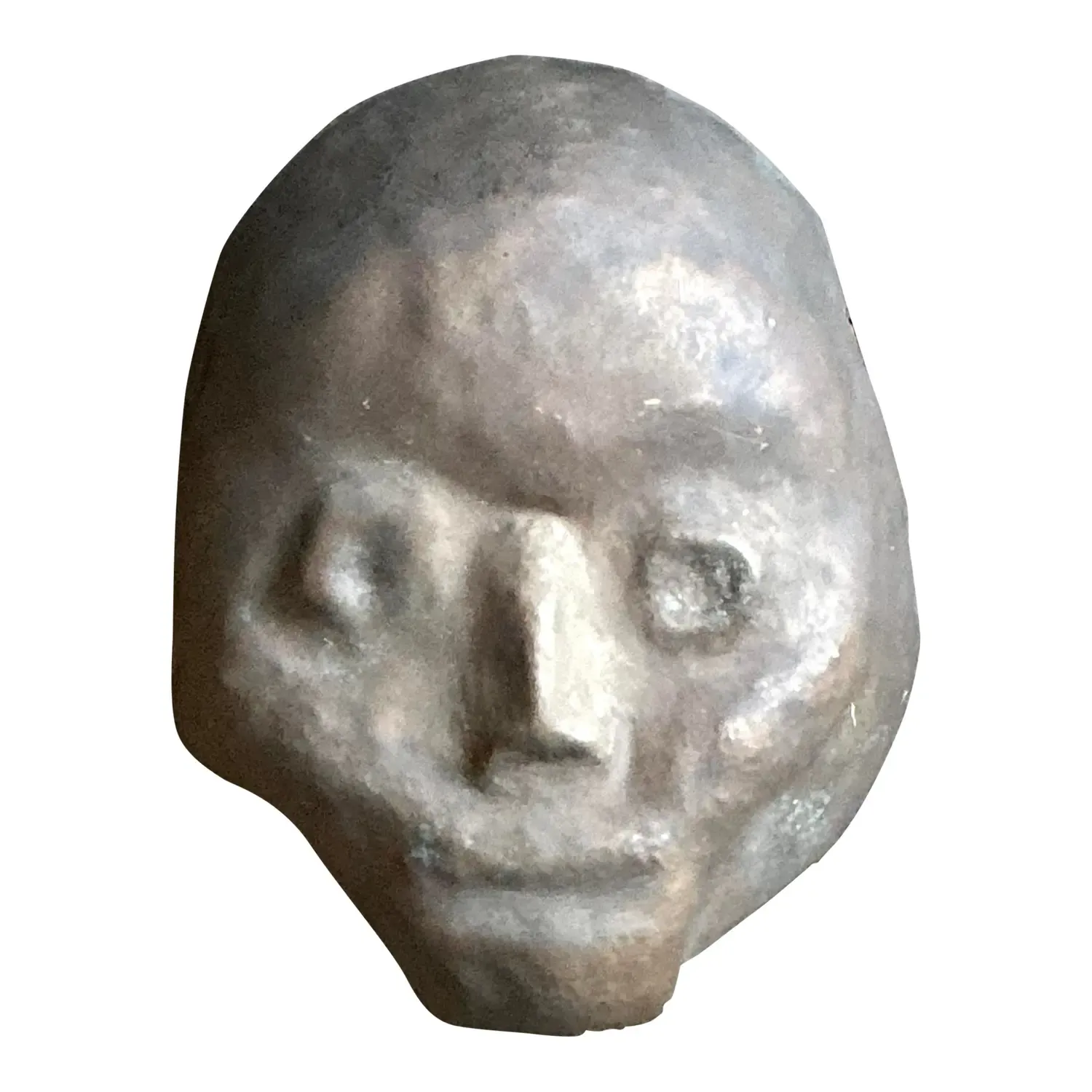 Vintage Hammered Z Bronze Death Mask Wall Sculpture — additional photo 1