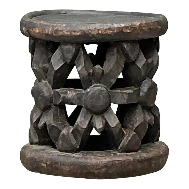 Vintage Hand Carved Bambileke Low Stool — additional photo 1