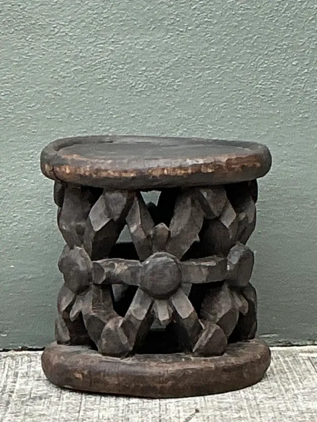 Vintage Hand Carved Bambileke Low Stool — additional photo 3
