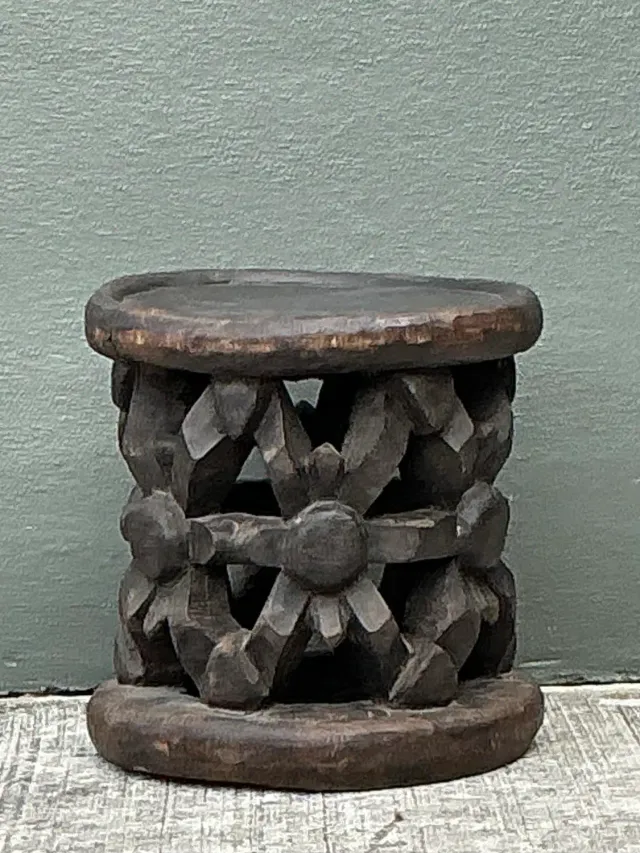 Vintage Hand Carved Bambileke Low Stool — additional photo 6