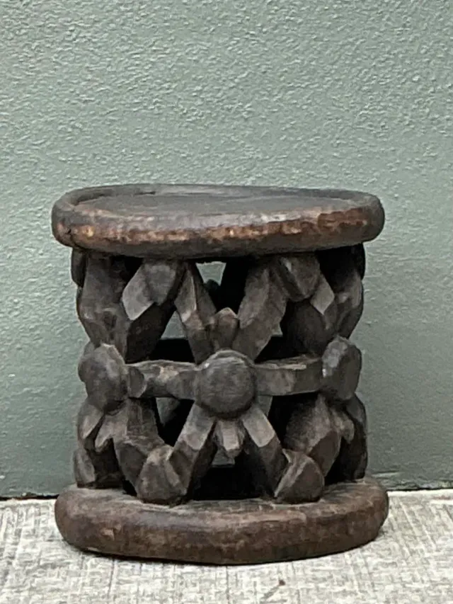 Vintage Hand Carved Bambileke Low Stool — additional photo 8