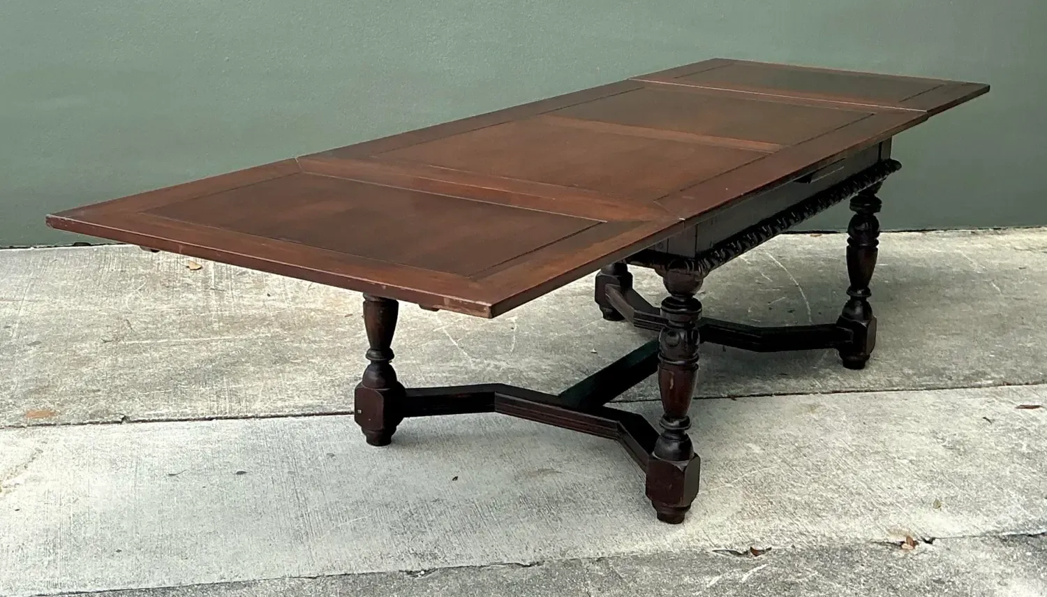 Vintage Hand Carved Extendable Dining Table — additional photo 6
