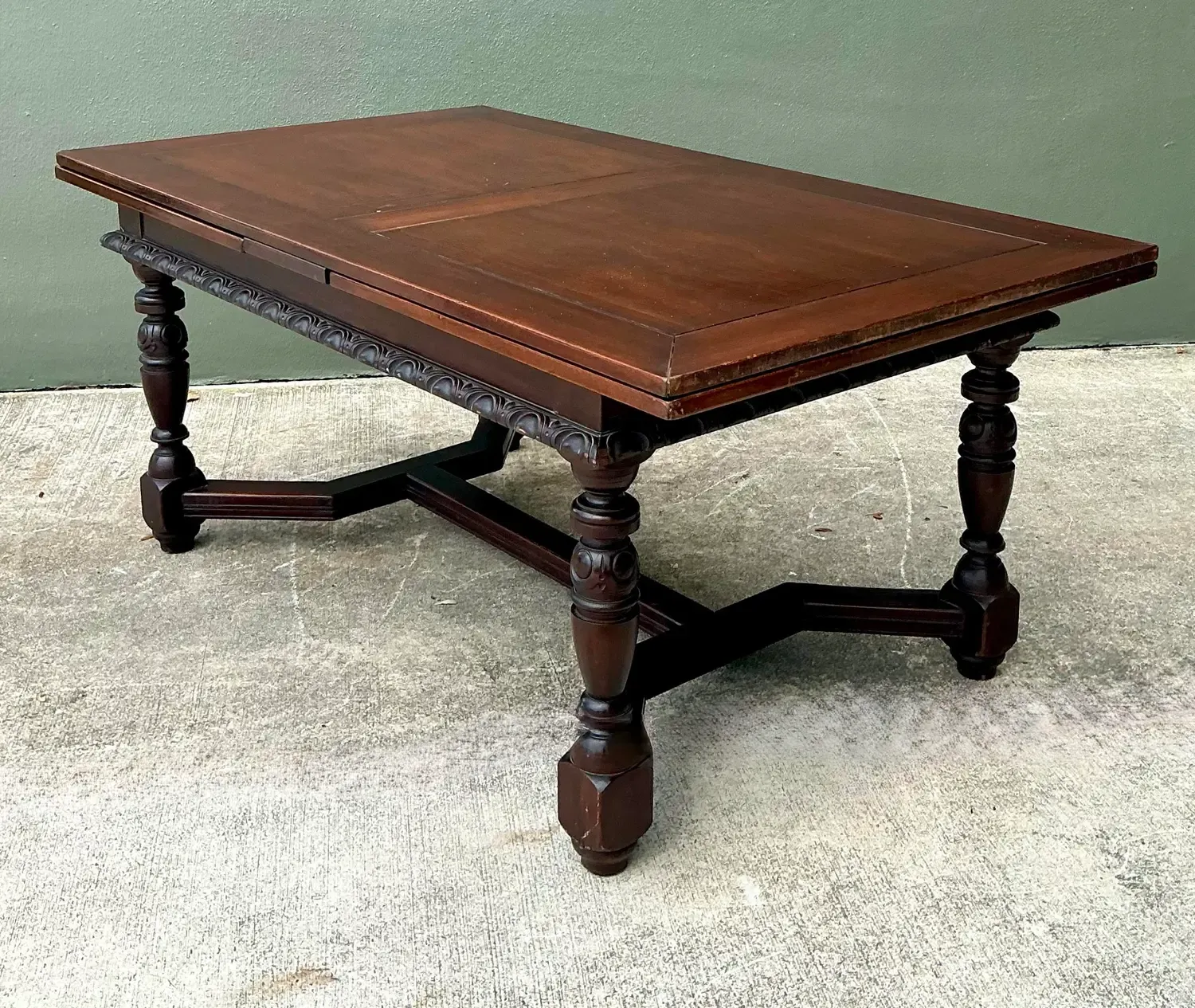 Vintage Hand Carved Extendable Dining Table — additional photo 8