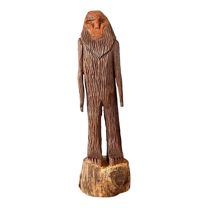 Vintage Hand Carved Figure - Wood, 13.5W x 50.75H — additional photo 1
