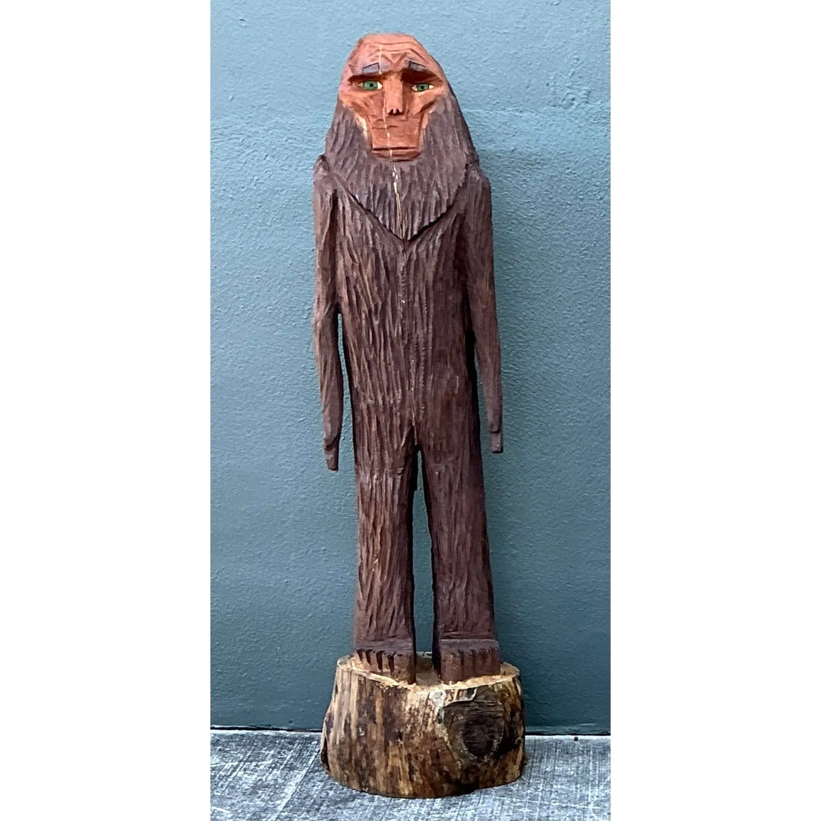 Vintage Hand Carved Figure - Wood, 13.5W x 50.75H — additional photo 2