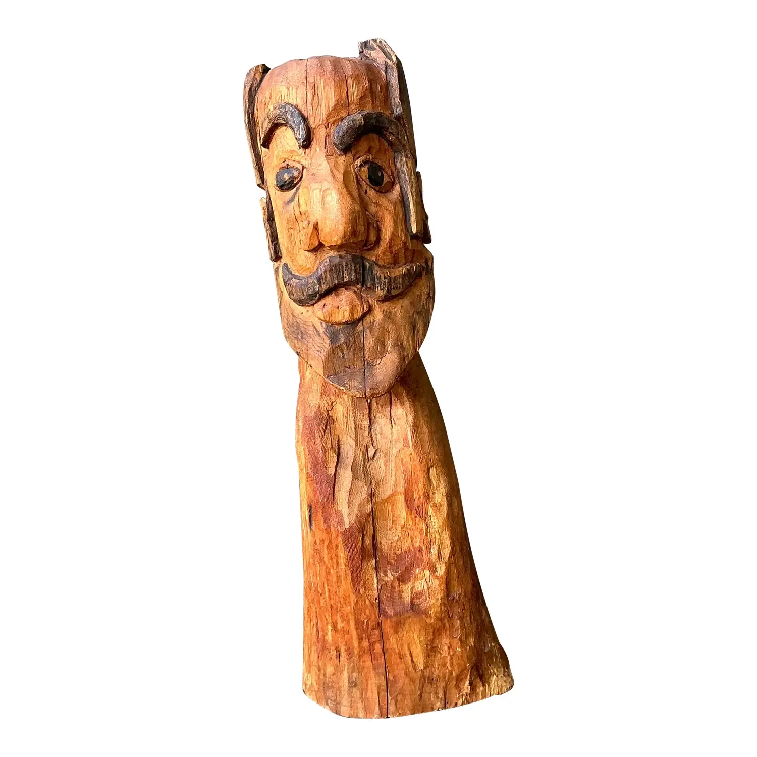 Vintage Hand Carved Man With Mustache — additional photo 1