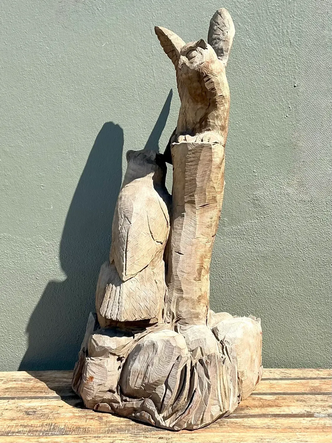 Vintage Hand Carved Owl — additional photo 2