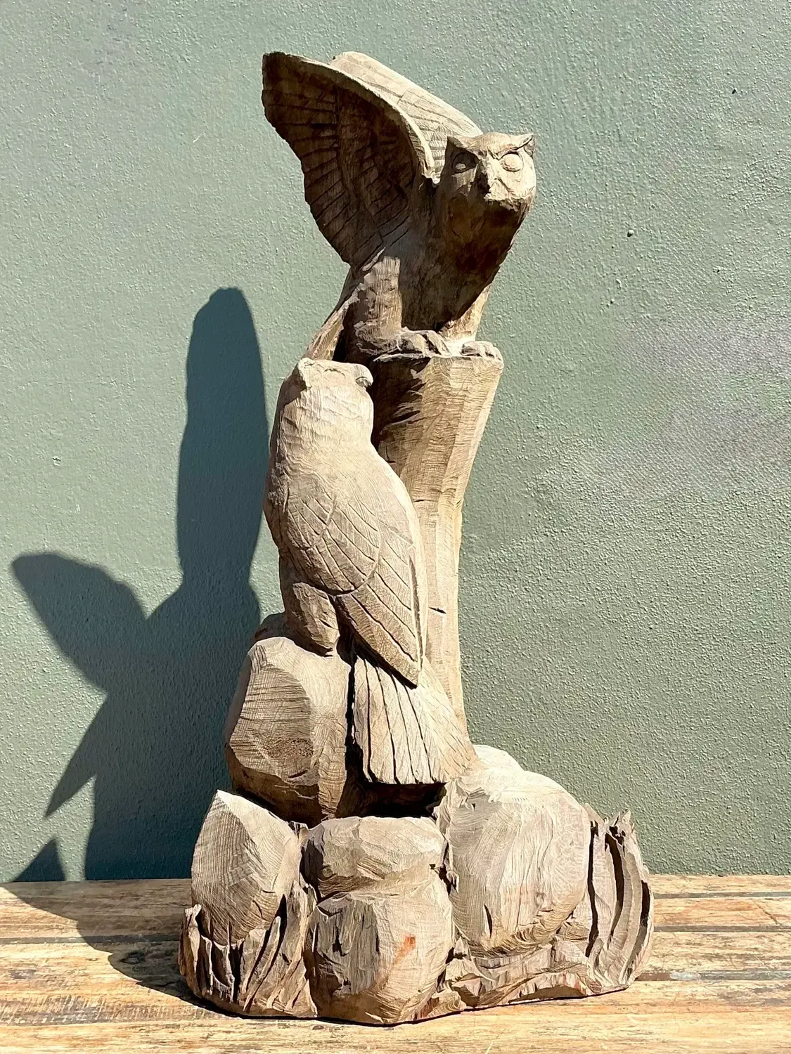 Vintage Hand Carved Owl — additional photo 3