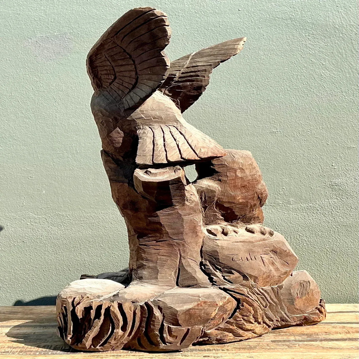 Vintage Hand Carved Owl — additional photo 7