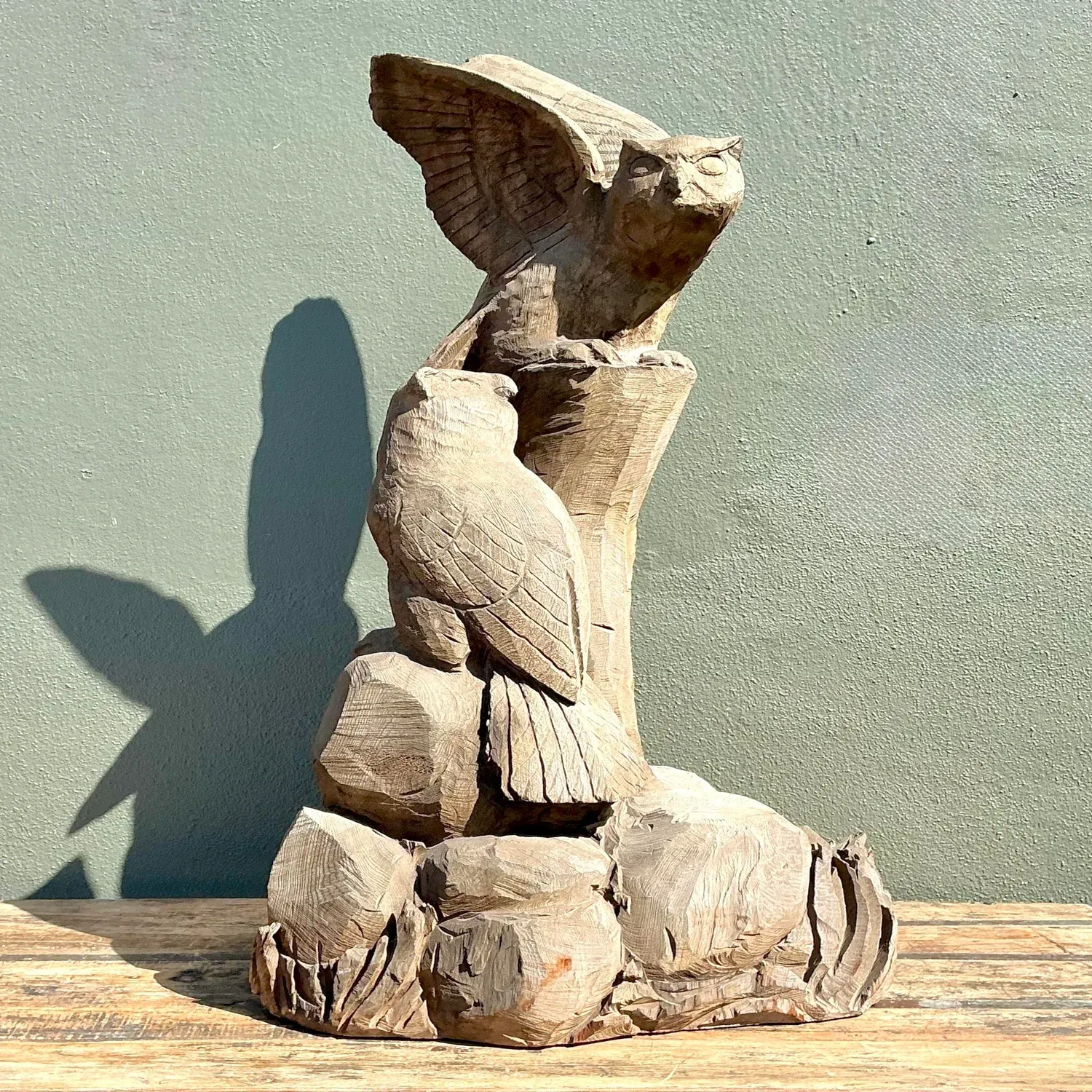 Vintage Hand Carved Owl — additional photo 8