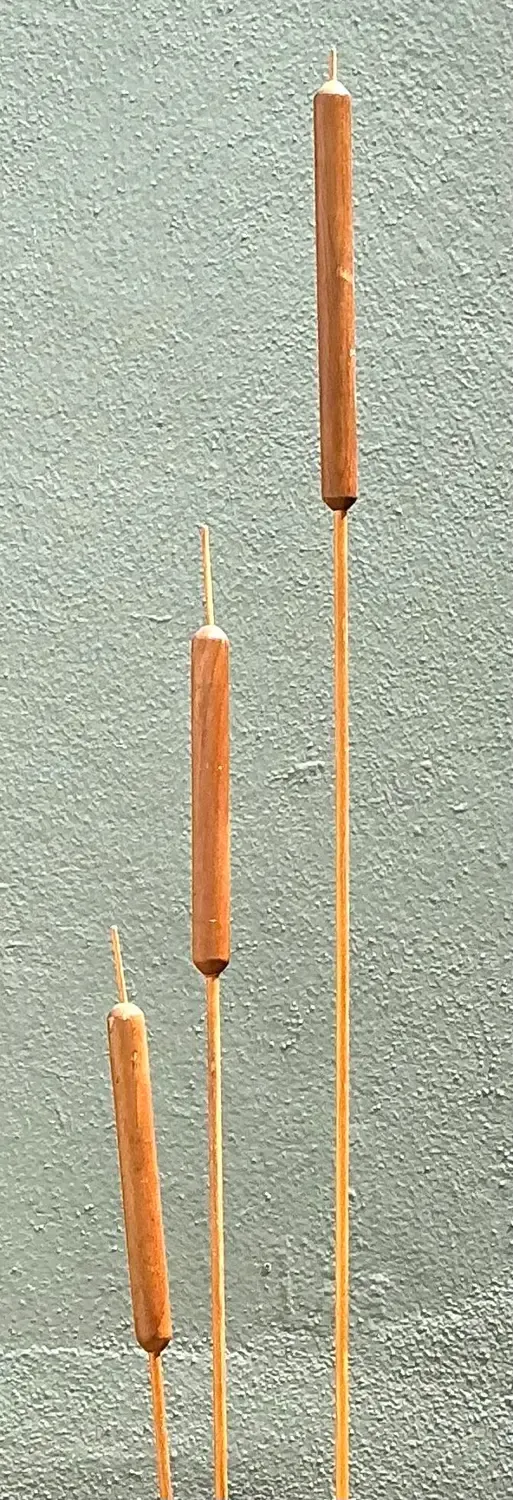 Vintage Hand Carved Sculpture of Cattails — additional photo 3