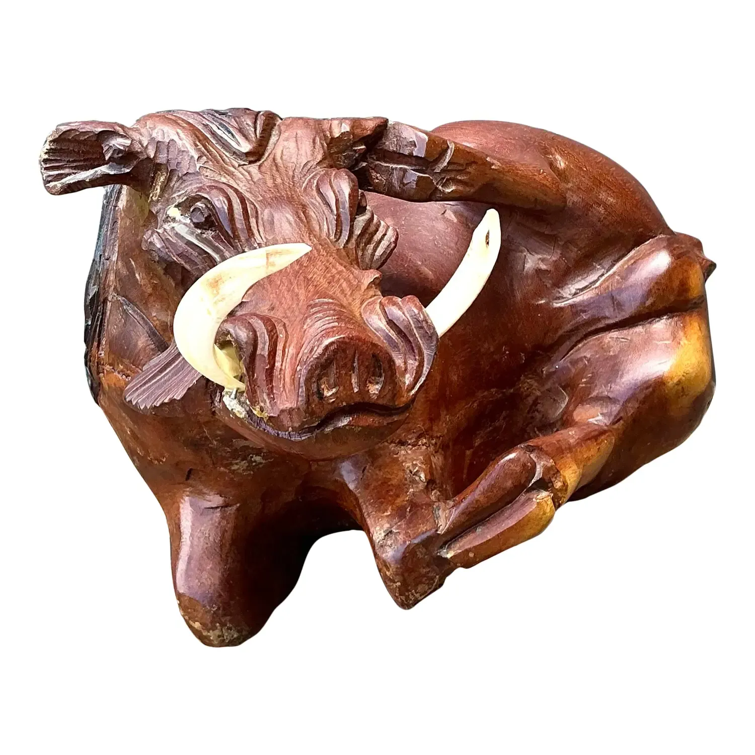 Vintage Hand Carved Wild Boar — additional photo 1