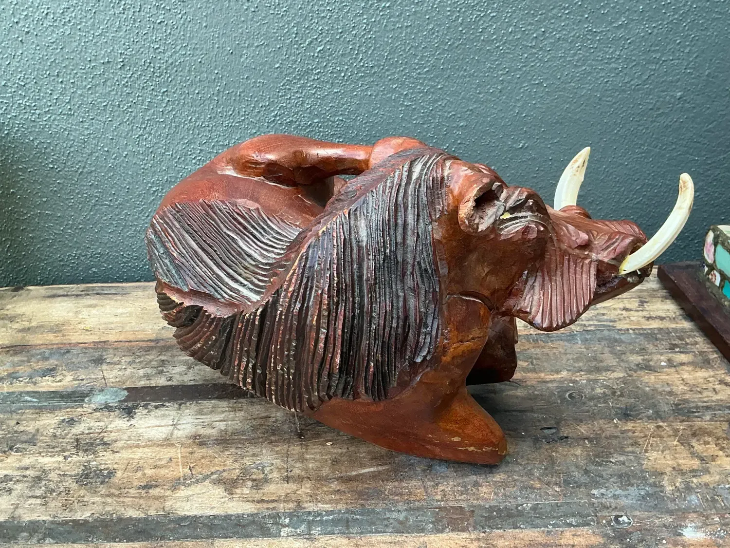 Vintage Hand Carved Wild Boar — additional photo 4