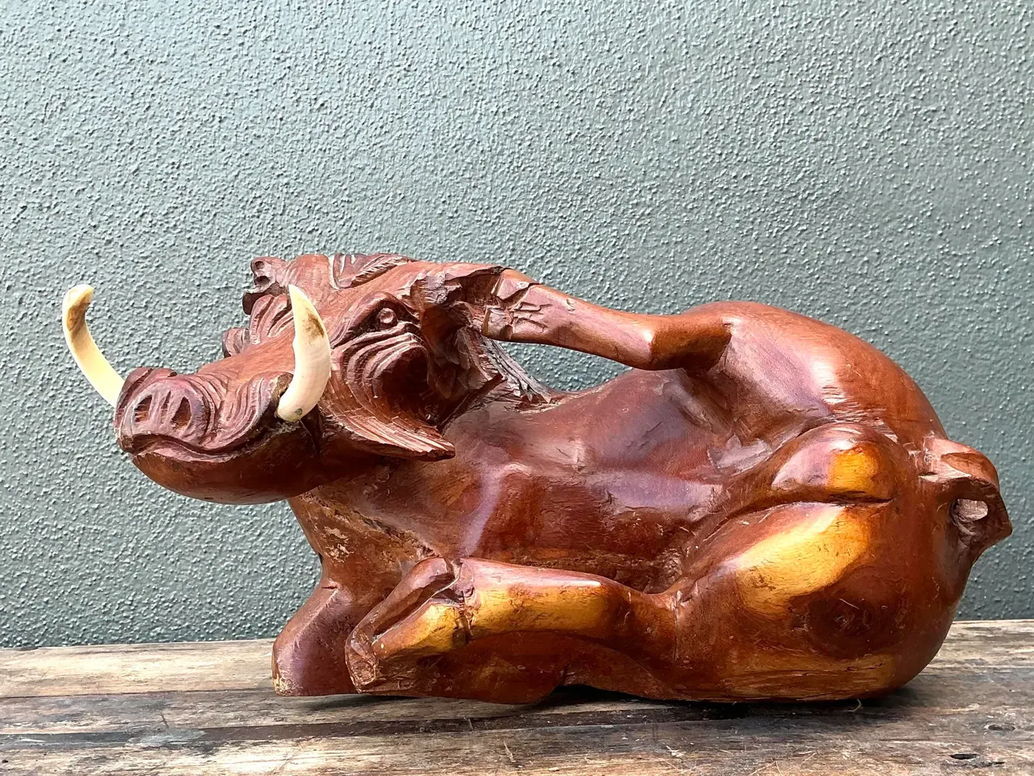 Vintage Hand Carved Wild Boar — additional photo 5