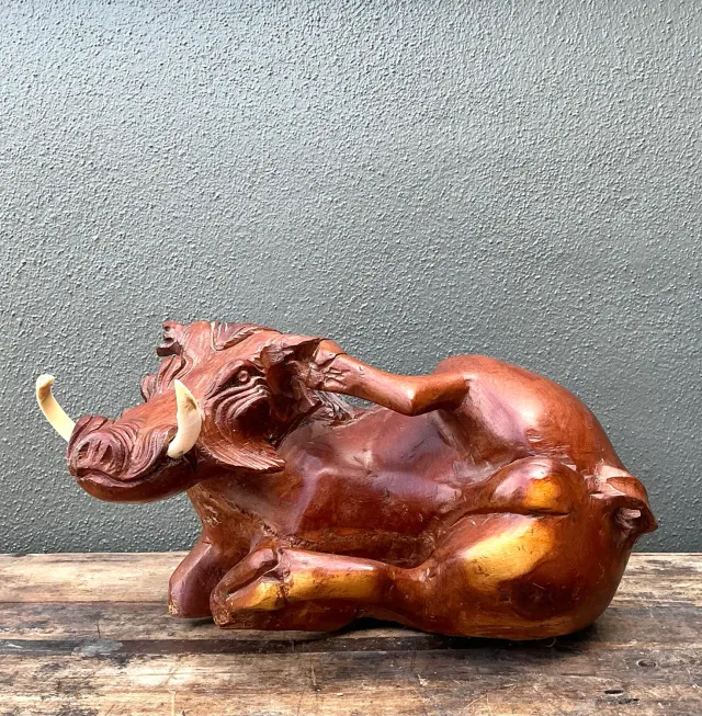 Vintage Hand Carved Wild Boar — additional photo 6