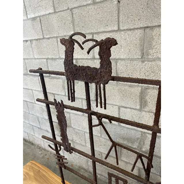 Vintage Hand Forged Iron Fireplace Screen — additional photo 2