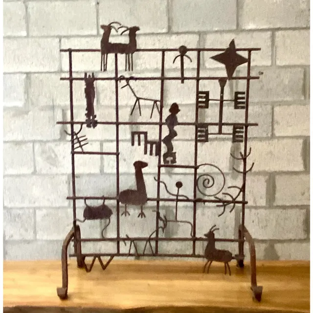 Vintage Hand Forged Iron Fireplace Screen — additional photo 5