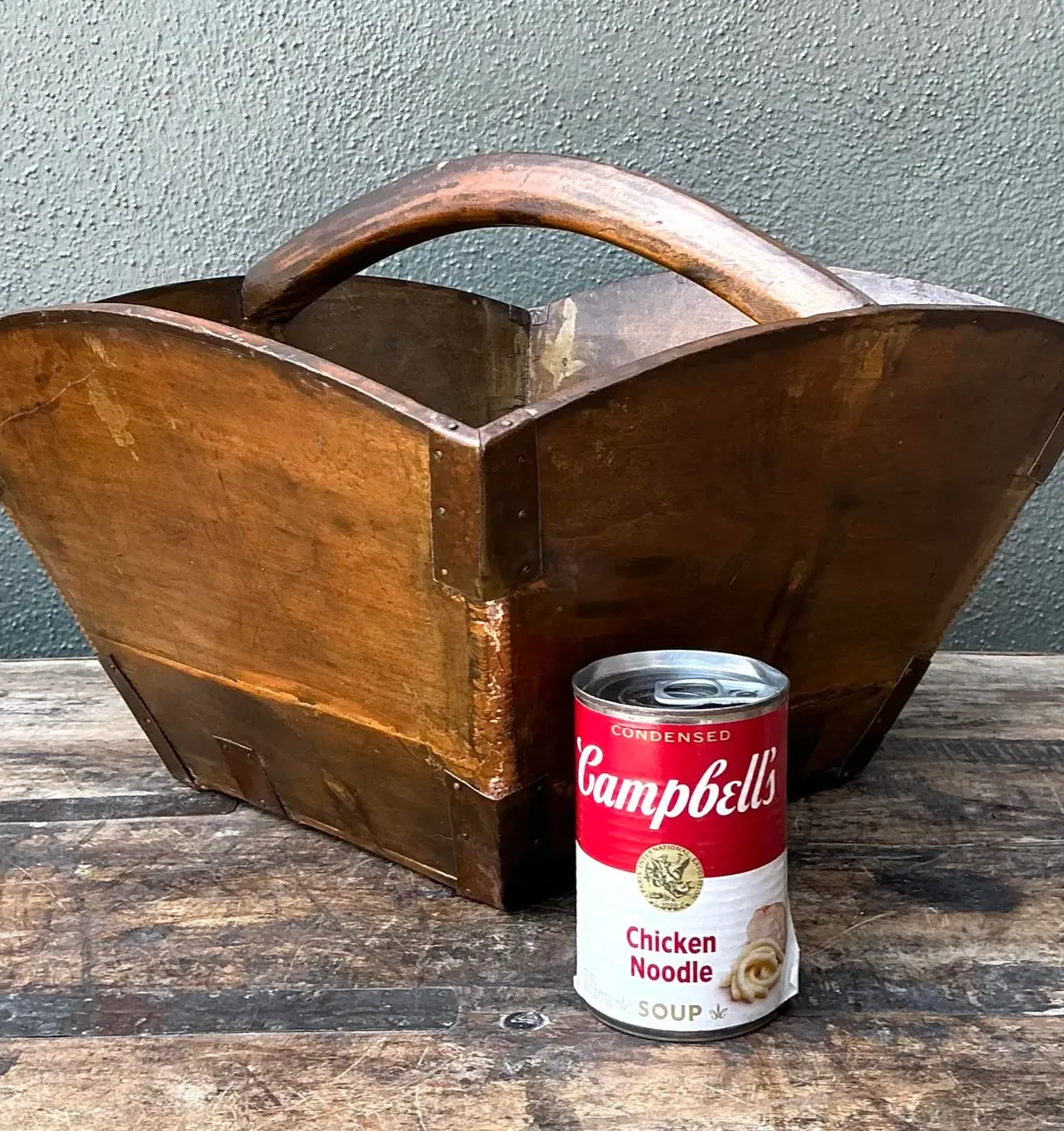 Vintage Hand Made Wooden Basket