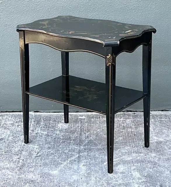Vintage Hand Painted Chinoiserie Side Table — additional photo 3
