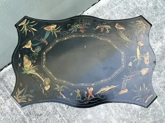 Vintage Hand Painted Chinoiserie Side Table — additional photo 5