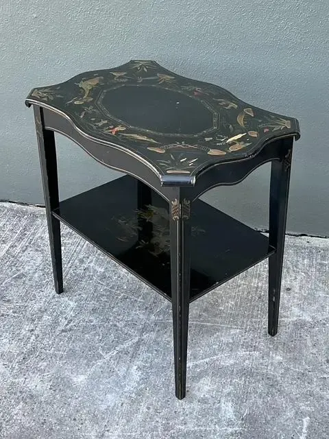 Vintage Hand Painted Chinoiserie Side Table — additional photo 7