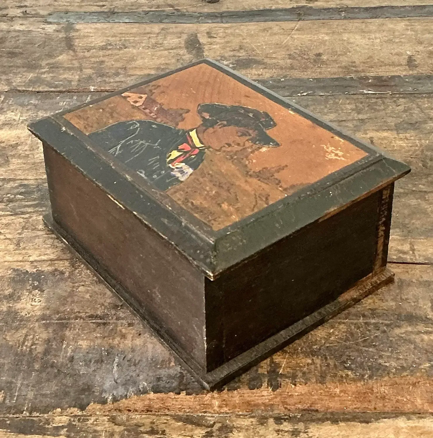 Vintage Hand Painted Cowboy Box — additional photo 6