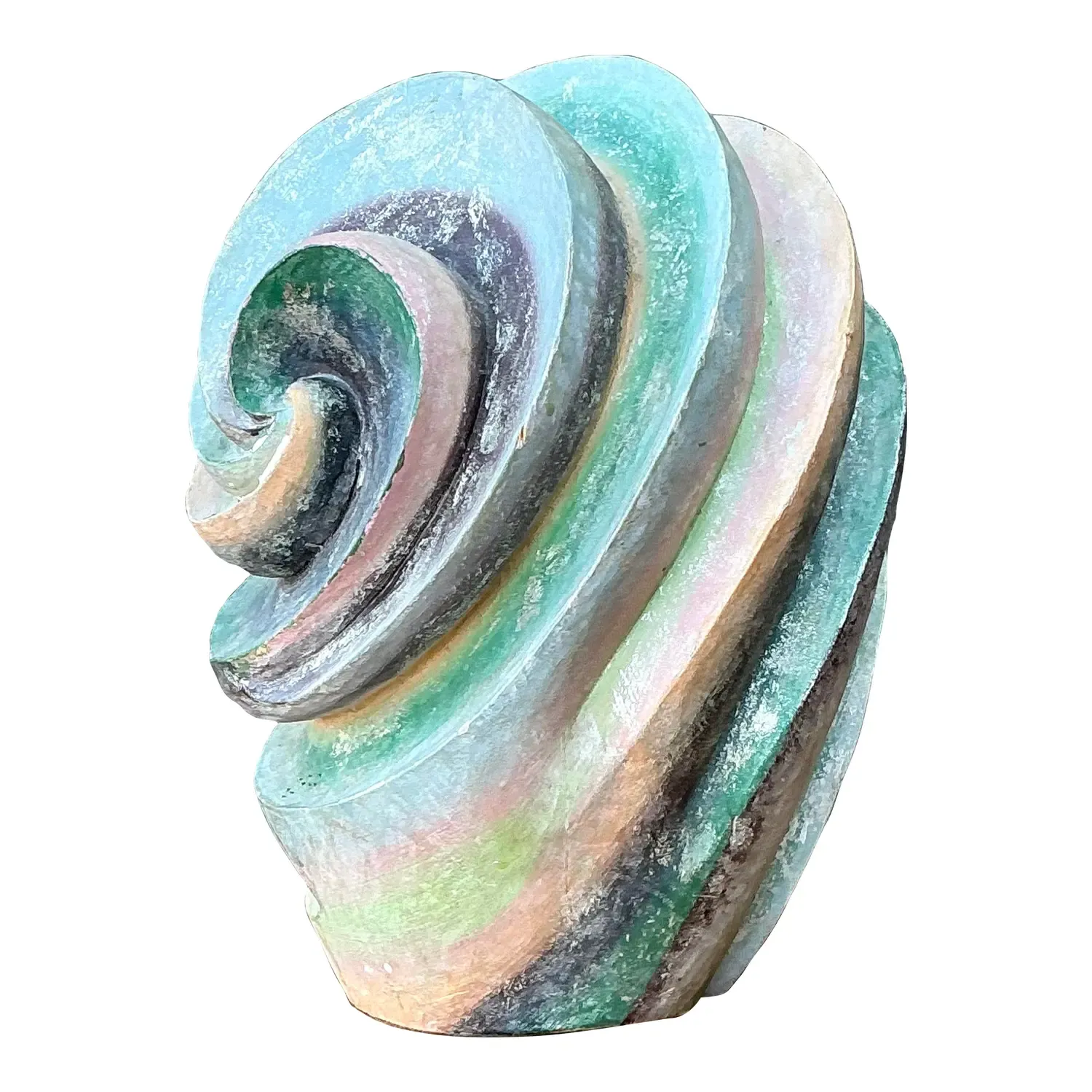 Vintage Hand Painted Geometric Sculpture.