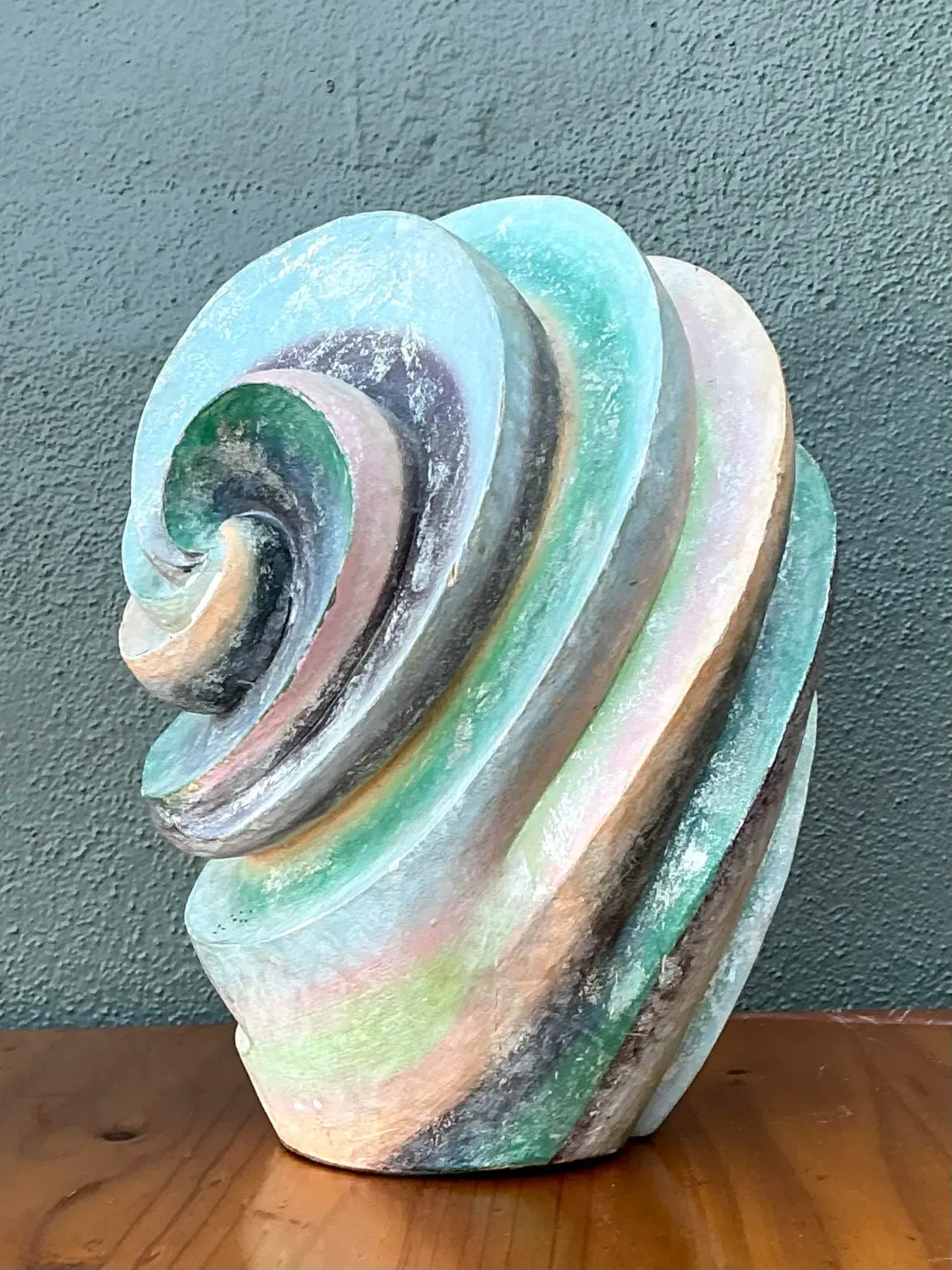 Vintage Hand Painted Geometric Sculpture. — additional photo 6