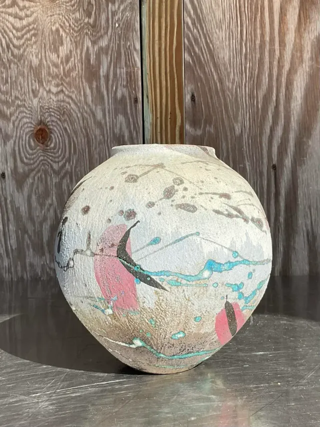 Vintage Hand Painted Studio Pottery Vase — additional photo 2